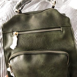 Vici Faux Leather Green Mini Backpack